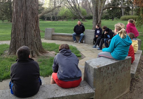 Cropped Spiritual Circle Facing Me In Holcomb Gardents 2013 2